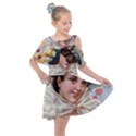 Victorian Lady Blue Floral Kids  Shoulder Cutout Chiffon Dress View1