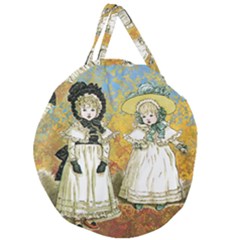 Little Victorian Girls Giant Round Zipper Tote by snowwhitegirl