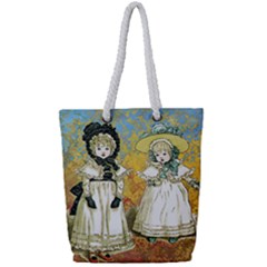 Little Victorian Girls Full Print Rope Handle Tote (small) by snowwhitegirl