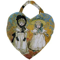 Little Victorian Girls Giant Heart Shaped Tote by snowwhitegirl