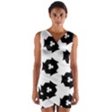 Black And White Pattern Wrap Front Bodycon Dress View1