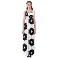 Black And White Pattern Empire Waist Maxi Dress by Simbadda