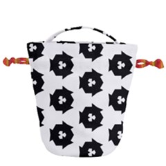 Black And White Pattern Drawstring Bucket Bag