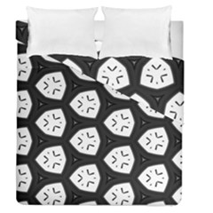 Black And White Duvet Cover Double Side (queen Size) by Simbadda