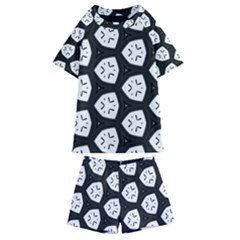 Black And White Kids  Swim Tee And Shorts Set