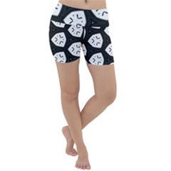 Black And White Lightweight Velour Yoga Shorts