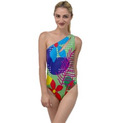 Decoration Decor Pattern To One Side Swimsuit