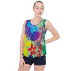 Decoration Decor Pattern Bubble Hem Chiffon Tank Top