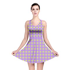 Pastel Mod Purple Yellow Circles Reversible Skater Dress by BrightVibesDesign