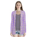 Pastel Mod Purple Yellow Circles Drape Collar Cardigan View1