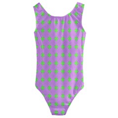 Pastel Mod Pink Green Circles Kids  Cut-out Back One Piece Swimsuit