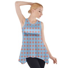 Pastel Mod Blue Orange Circles Side Drop Tank Tunic by BrightVibesDesign