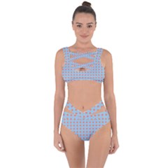 Pastel Mod Blue Orange Circles Bandaged Up Bikini Set  by BrightVibesDesign