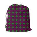 Bright Mod Pink Green Circle Pattern Drawstring Pouch (XXL) View2