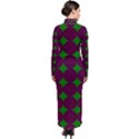 Bright Mod Pink Green Circle Pattern Turtleneck Maxi Dress View2