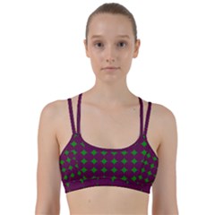 Bright Mod Pink Green Circle Pattern Line Them Up Sports Bra by BrightVibesDesign