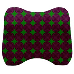 Bright Mod Pink Green Circle Pattern Velour Head Support Cushion