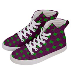 Bright Mod Pink Green Circle Pattern Men s Hi-top Skate Sneakers by BrightVibesDesign