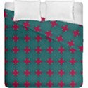 Mod Teal Red Circles Pattern Duvet Cover Double Side (King Size) View1