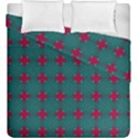 Mod Teal Red Circles Pattern Duvet Cover Double Side (King Size) View2