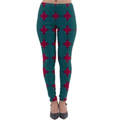 Mod Teal Red Circles Pattern Lightweight Velour Leggings by BrightVibesDesign