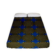 Mod Yellow Blue Circles Pattern Fitted Sheet (full/ Double Size) by BrightVibesDesign