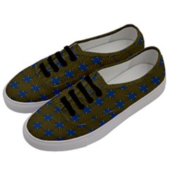 Mod Yellow Blue Circles Pattern Men s Classic Low Top Sneakers by BrightVibesDesign