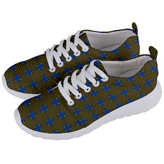 Mod Yellow Blue Circles Pattern Men s Lightweight Sports Shoes by BrightVibesDesign