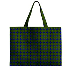 Mod Circles Green Blue Zipper Mini Tote Bag by BrightVibesDesign