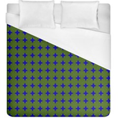 Mod Circles Green Blue Duvet Cover (king Size) by BrightVibesDesign