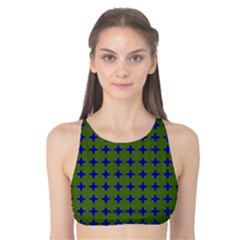 Mod Circles Green Blue Tank Bikini Top