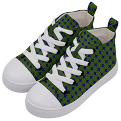 Mod Circles Green Blue Kid s Mid-top Canvas Sneakers by BrightVibesDesign