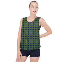 Mod Circles Green Blue Bubble Hem Chiffon Tank Top