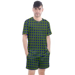 Mod Circles Green Blue Men s Mesh Tee And Shorts Set