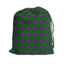 Mod Green Purple Circles Pattern Drawstring Pouch (XXL) View1