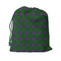 Mod Green Purple Circles Pattern Drawstring Pouch (XXL) View2