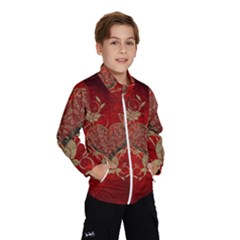 Wonderful Decorative Heart In Gold And Red Windbreaker (kids) by FantasyWorld7