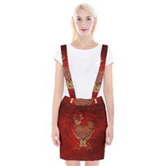 Wonderful Decorative Heart In Gold And Red Braces Suspender Skirt by FantasyWorld7