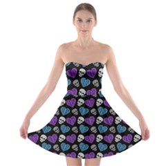 Skulls And Hearts Strapless Bra Top Dress by awesomeangeye