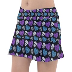 Skulls And Hearts Tennis Skirt