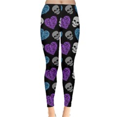 Skulls And Hearts Leggings  by awesomeangeye