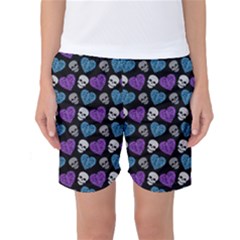 Skulls And Hearts Women s Basketball Shorts by awesomeangeye