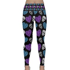 Skulls And Hearts Lightweight Velour Classic Yoga Leggings