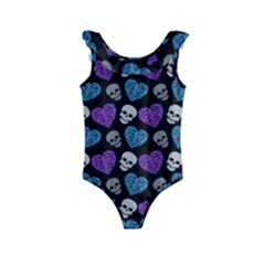 Skulls And Hearts Kids  Frill Swimsuit