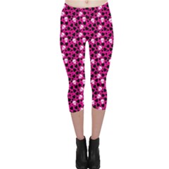 Pink Skull Leggings Capri Leggings  by awesomeangeye