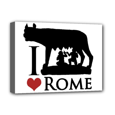 I Love Rome Graphic Icon Deluxe Canvas 16  X 12  (stretched)  by dflcprints