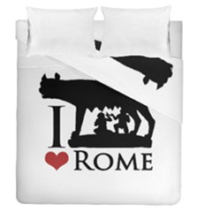 I Love Rome Graphic Icon Duvet Cover Double Side (queen Size) by dflcprints