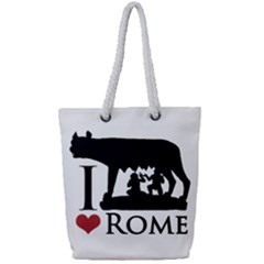 I Love Rome Graphic Icon Full Print Rope Handle Tote (small) by dflcprints