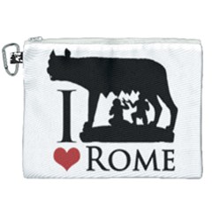 I Love Rome Graphic Icon Canvas Cosmetic Bag (xxl)