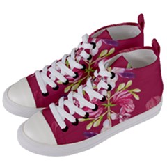 Motif Design Textile Design Women s Mid-top Canvas Sneakers by Simbadda